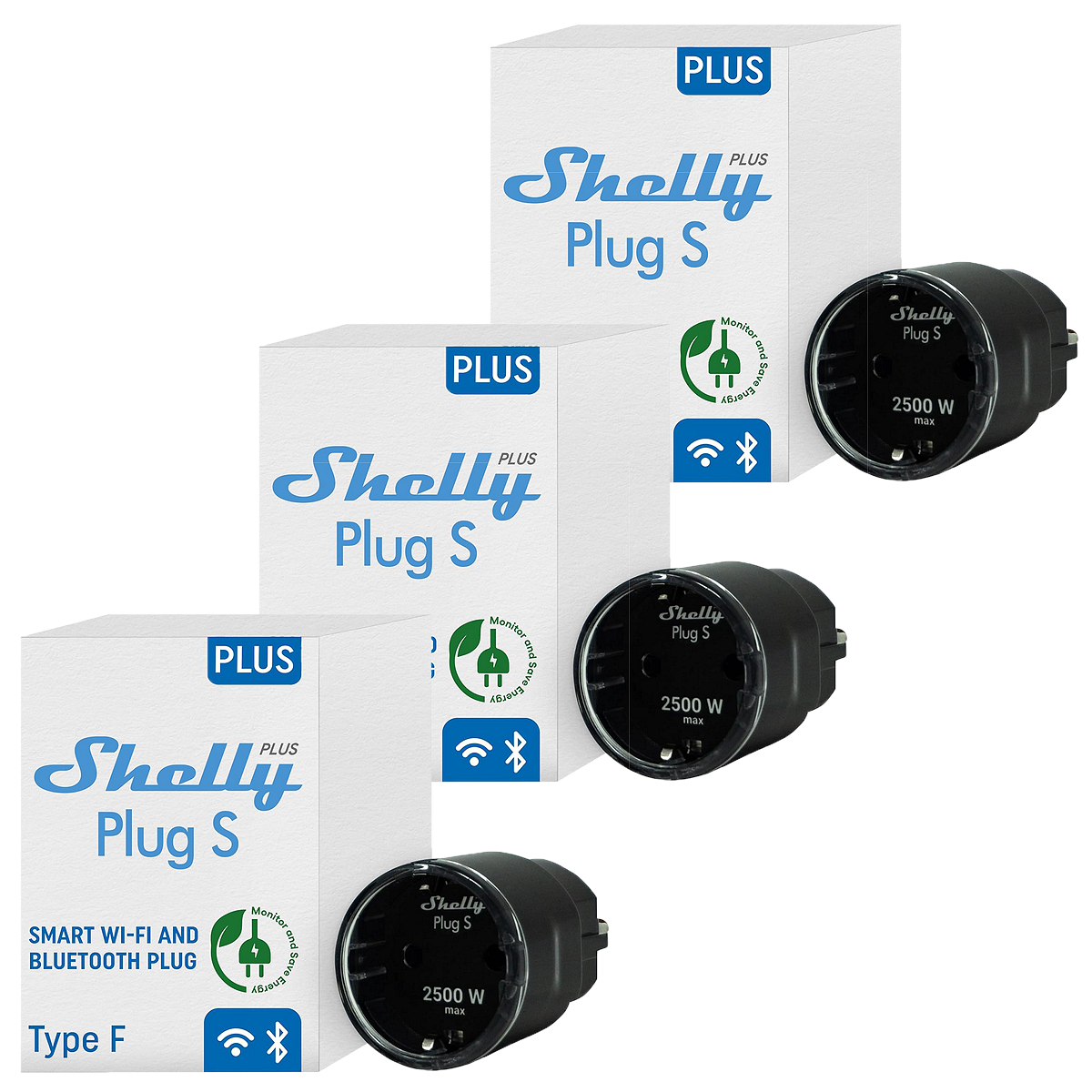 Shelly Plus Plug S 3бр – Wi-Fi пакет